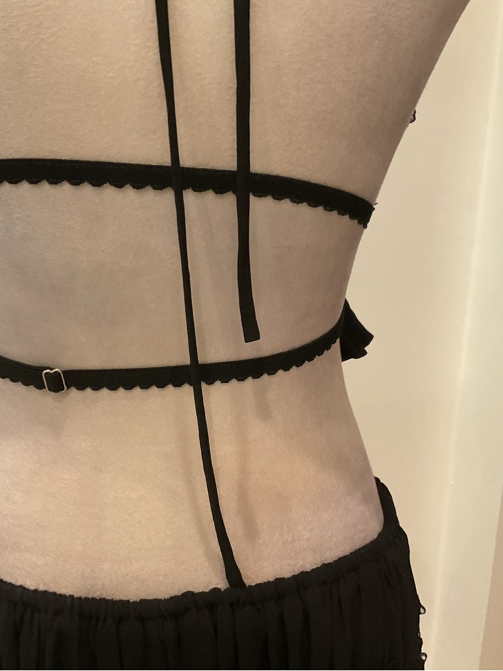 Black Sheer Tiered Maxi Skirt - Picture 11 of 16